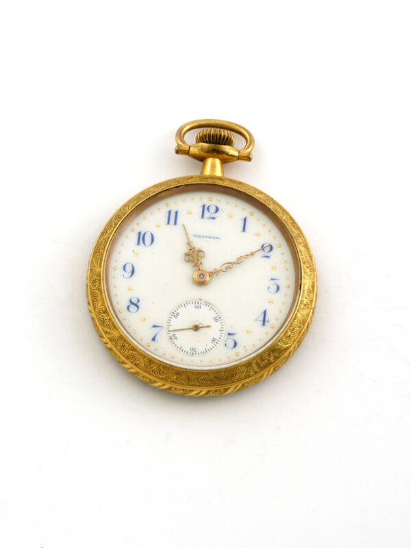 Orologio da tasca Waltham con motivi floreali1