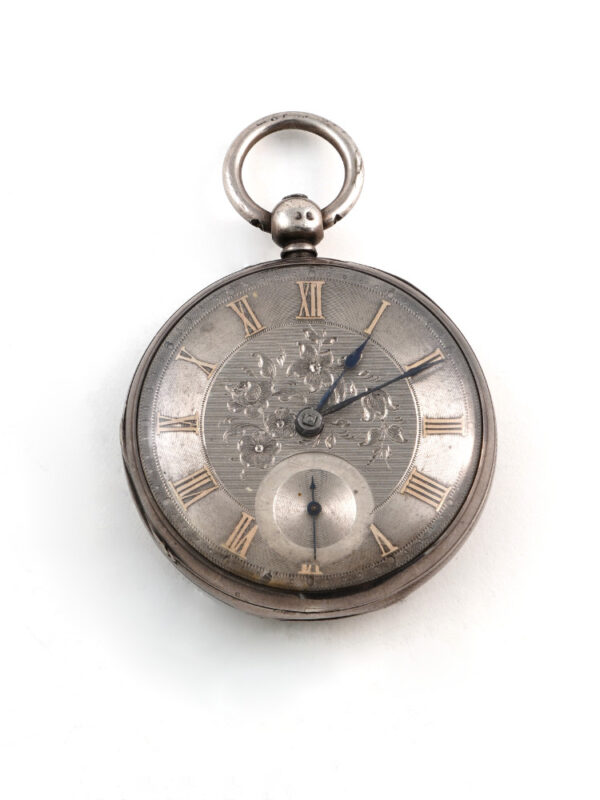 Orologio da tasca con quadrante in argento inciso1